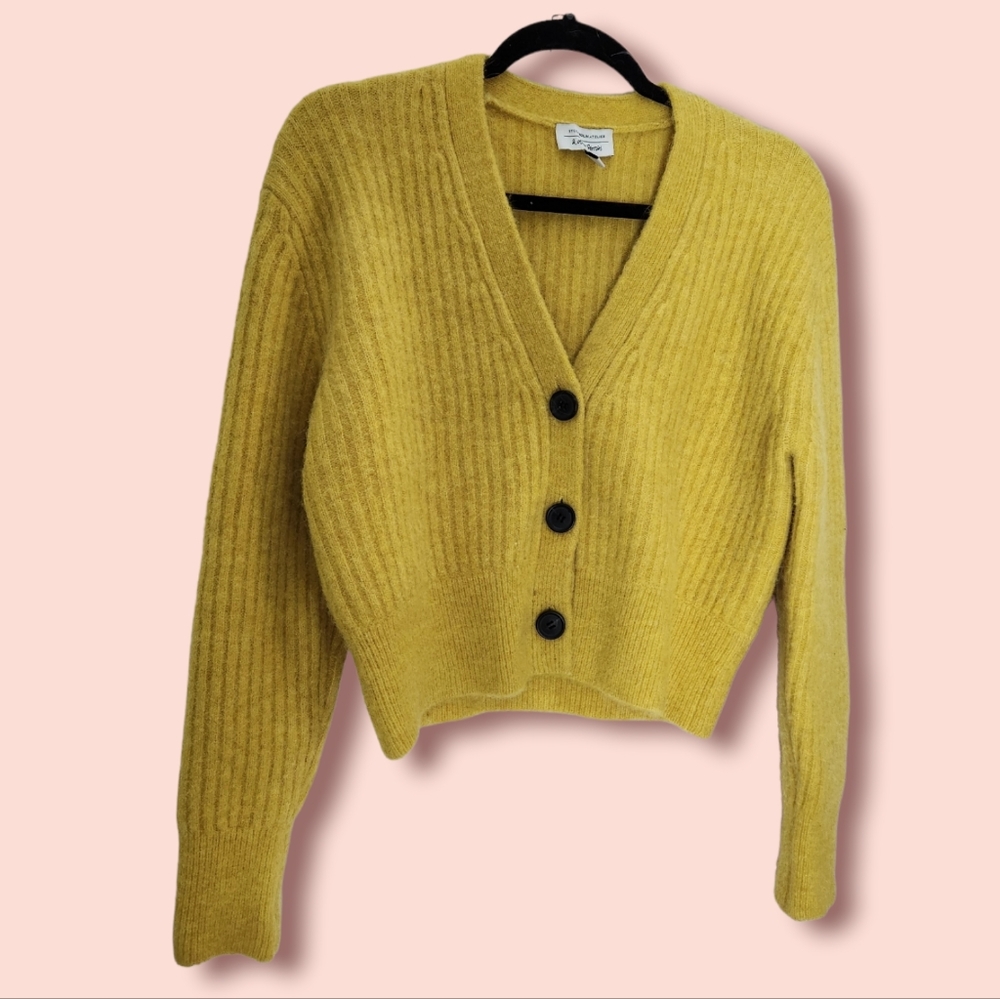 & Other Stories Alpaca Wool Yellow Sweater Cardigan